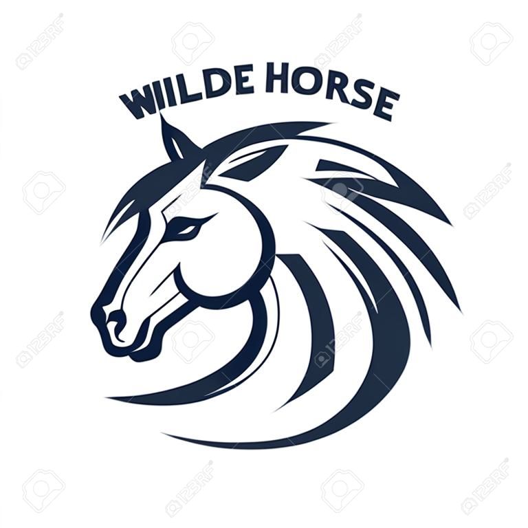 Wilde symbole de logo de cheval Vector illustration.