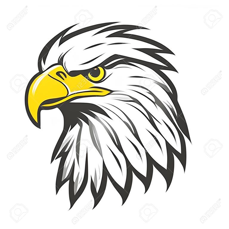 Proud eagle head. Color version Vector illustration.