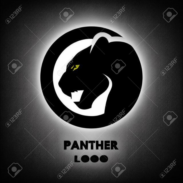 Silhouette of the panther monochrome. Vector illustration.