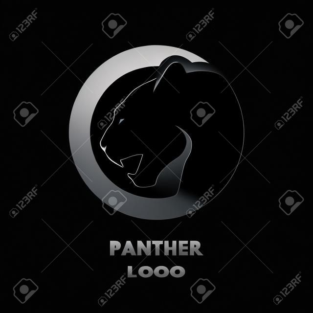 Silhouette of the panther monochrome. Vector illustration.