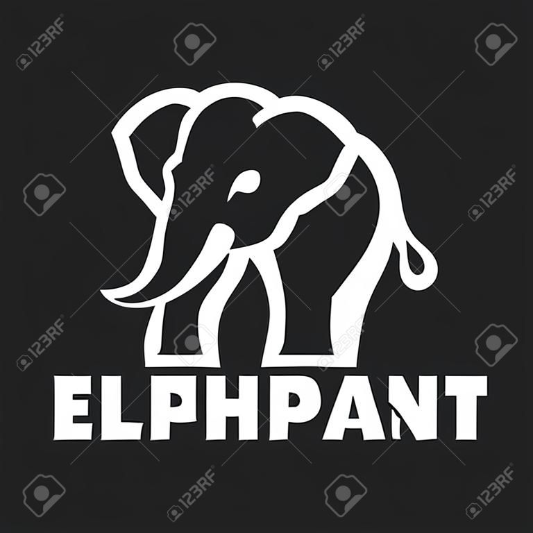 大象。單色徽標。