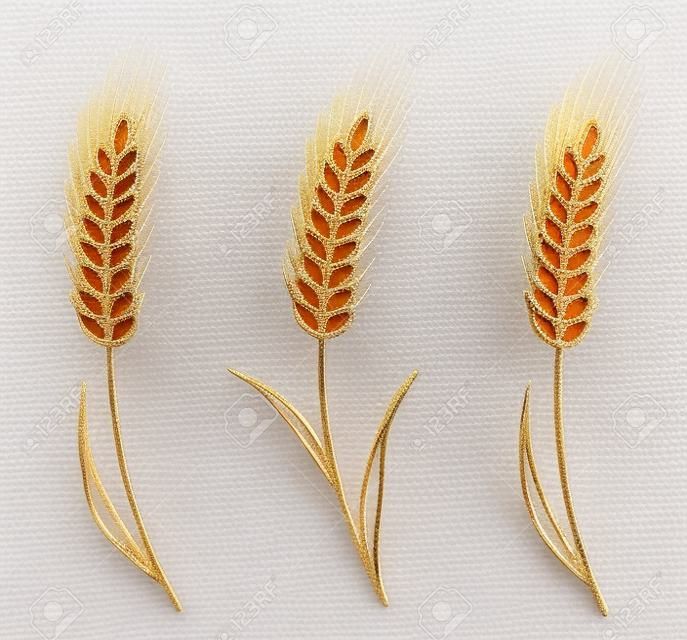 Красочные изолированные уши пшеницы набор
