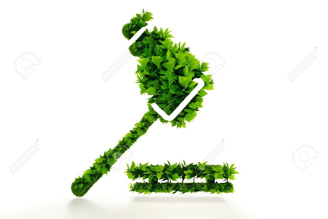 Isolated 3d render eco court symbol white background.