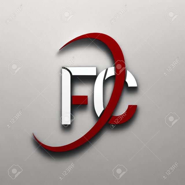 FC logo. F C design. White FC letter. FC/F C letter logo design. Initial letter FC linked circle uppercase monogram logo.	