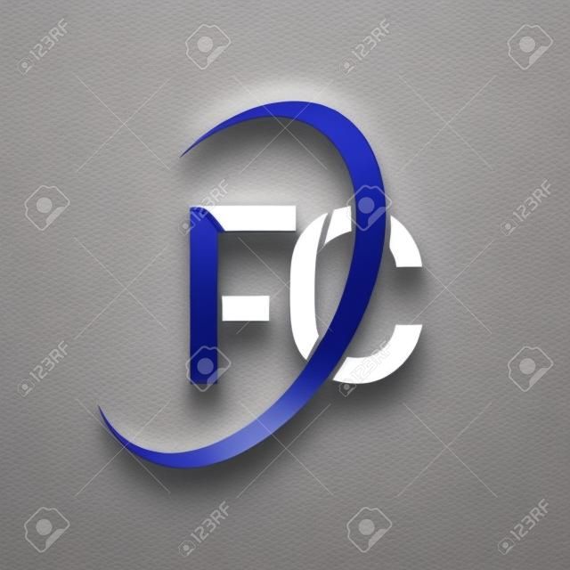 FC logo. F C design. White FC letter. FC/F C letter logo design. Initial letter FC linked circle uppercase monogram logo.	