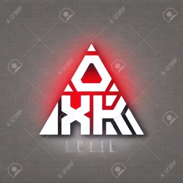 三角形の形をしたOXKの三角形の文字のロゴのデザイン。 OXKトライアングルロゴデザインモノグラム。赤い色のOXK三角形のベクトルのロゴのテンプレート。 OXK三角ロゴシンプルでエレガント、そして豪華なロゴ。＆＃xD;＆＃xA;