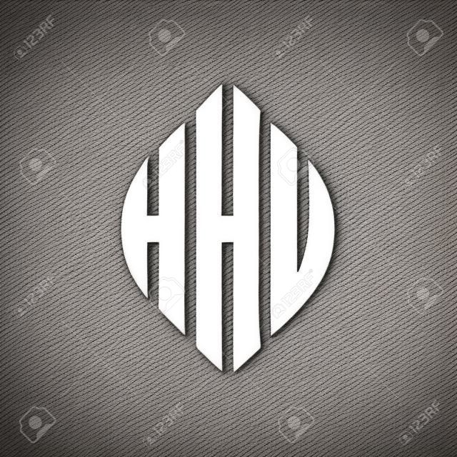 円と楕円形のHHU円文字ロゴデザイン。活版印刷スタイルのHHU楕円文字。 3つのイニシャルは円のロゴを形成します。 HHUサークルエンブレム抽象モノグラムレターマークベクトル。＆＃xD;＆＃xA;
