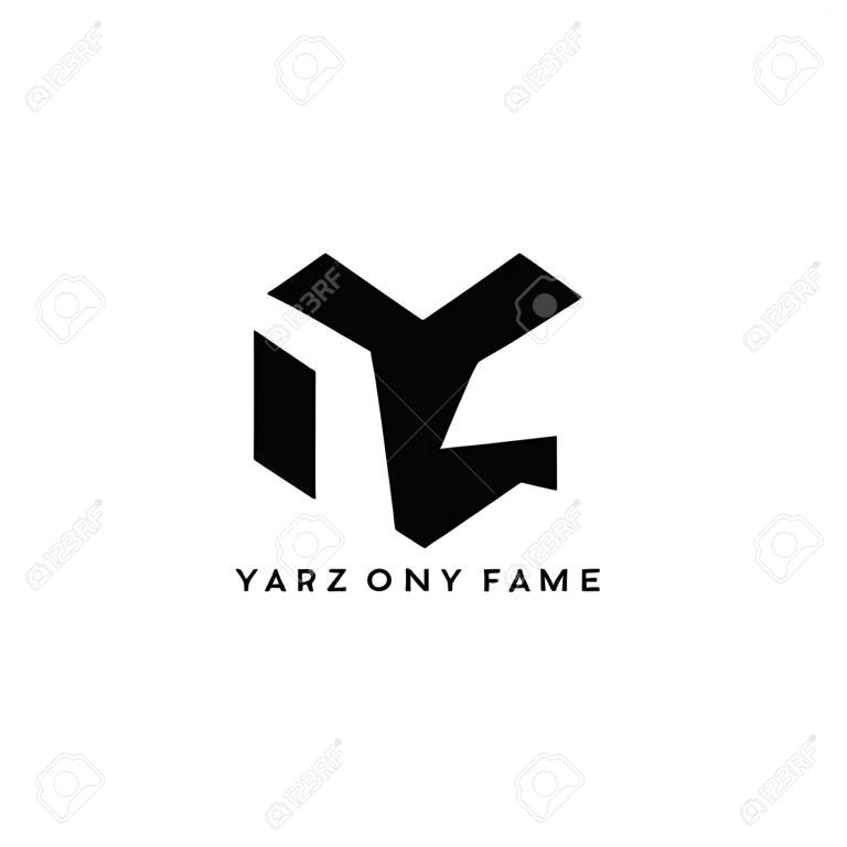 YAZ letter logo design with polygon shape. YAZ polygon and cube shape logo design. YAZ hexagon vector logo template white and black colors. YAZ monogram, business and real estate logo.