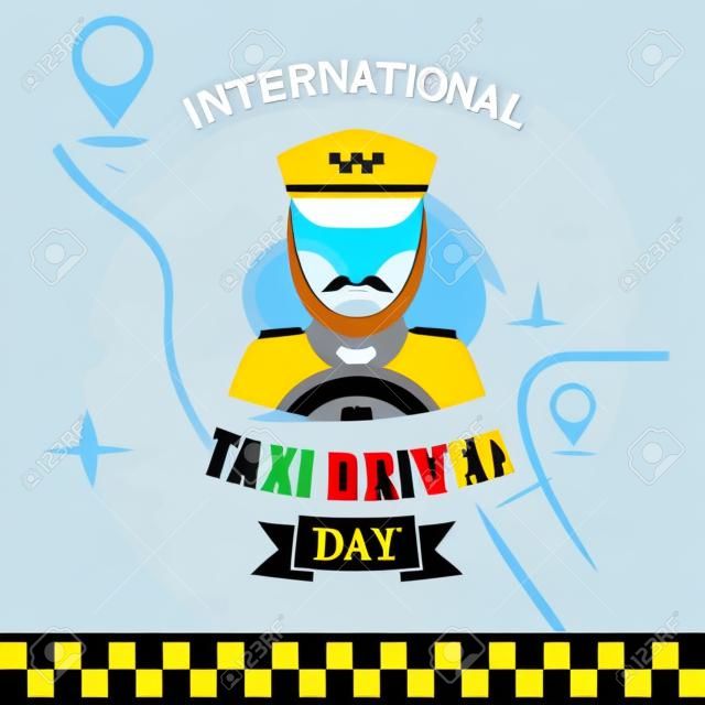 International Taxi Driver Day template design with driver icon. March holiday calendar. Vector illustration