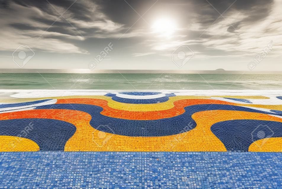 Mosaico de la playa de Copacabana en Río de Janeiro, Brasil