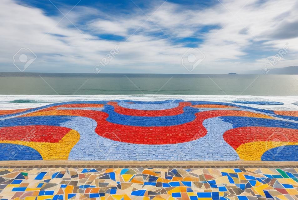 Mosaico de la playa de Copacabana en Río de Janeiro, Brasil