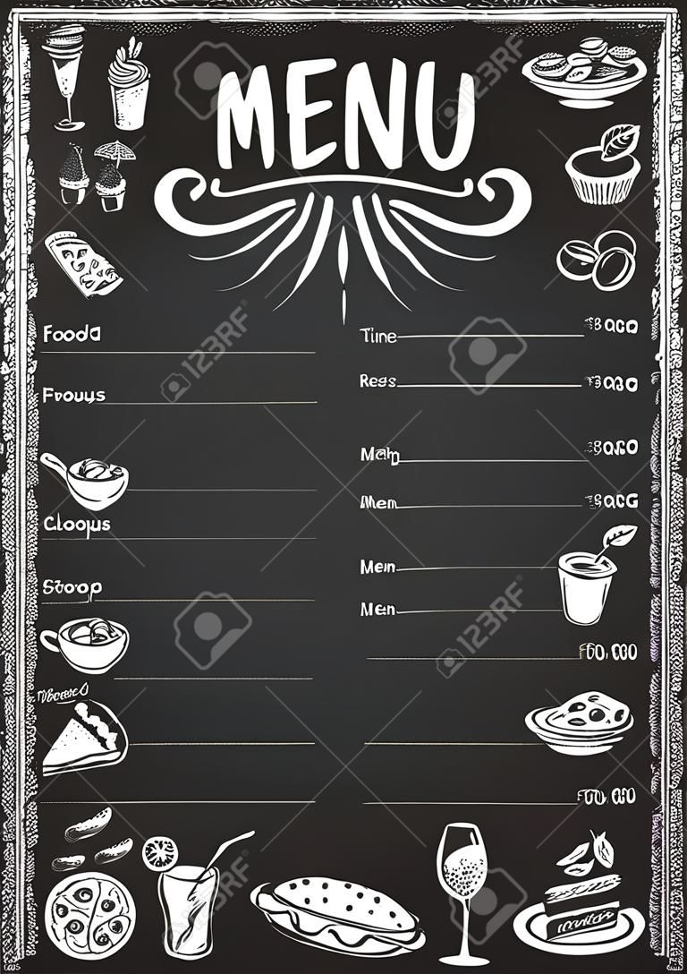Food menu, restaurant template design