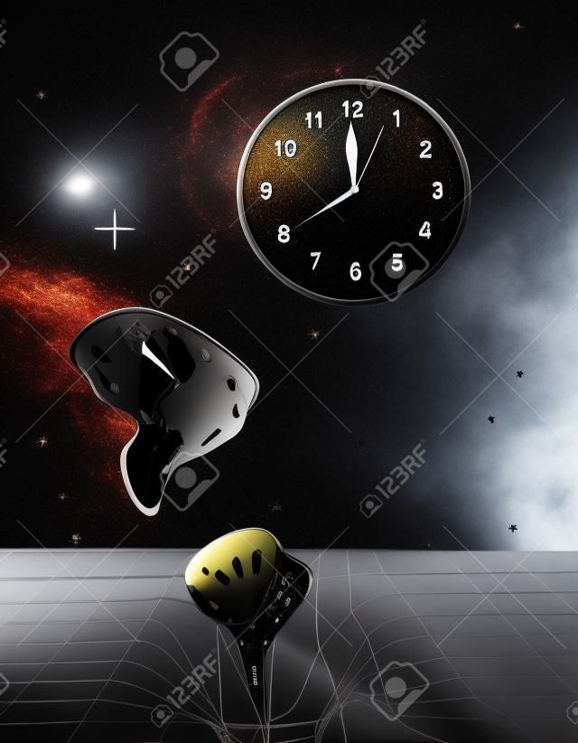 Clocks getting warped and falling into a black hole