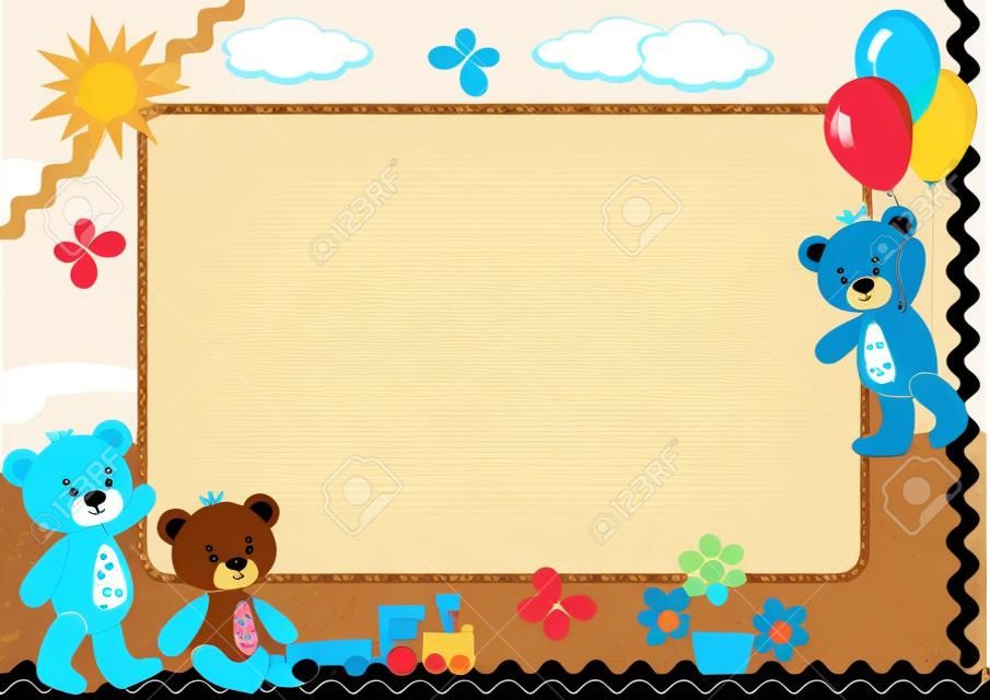 Children`s photo framework. Bears. Vector illustration.