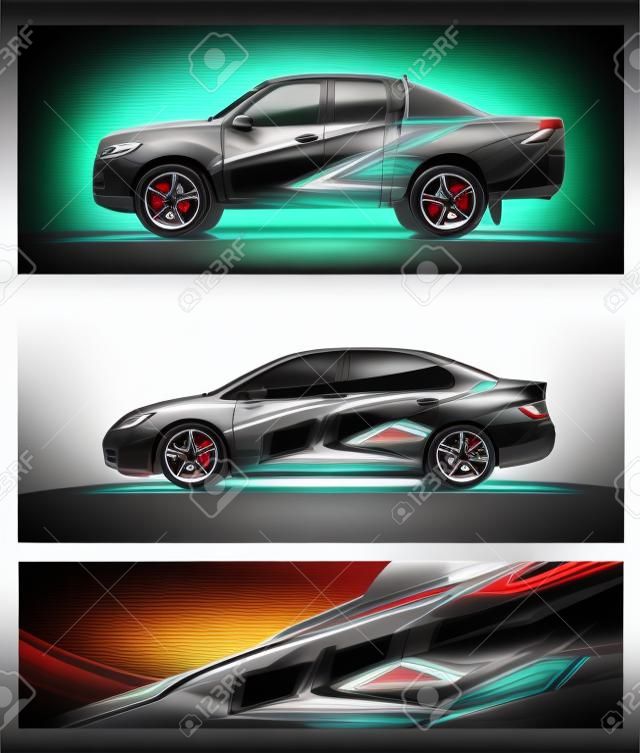 car graphic vector. abstract racing shape design for vehicle vinyl wrap