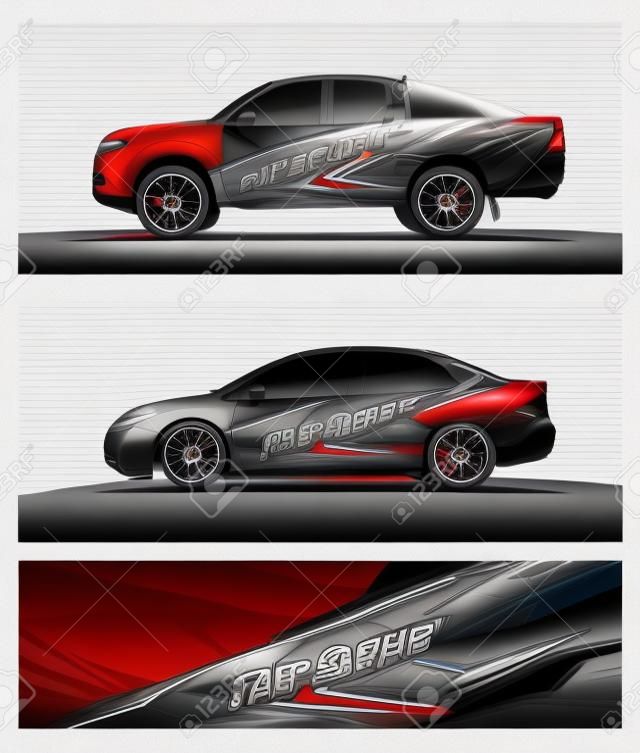 car graphic vector. abstract racing shape design for vehicle vinyl wrap