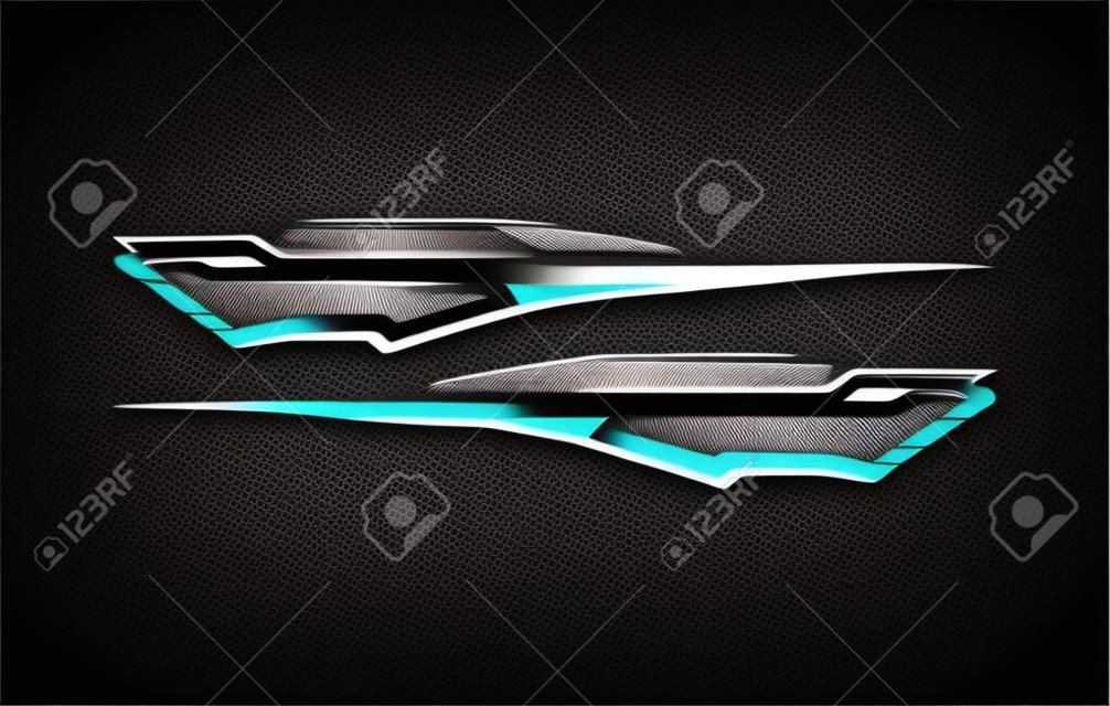 Abstract modern shape lines vector design for car sticker and vehicle branding.
