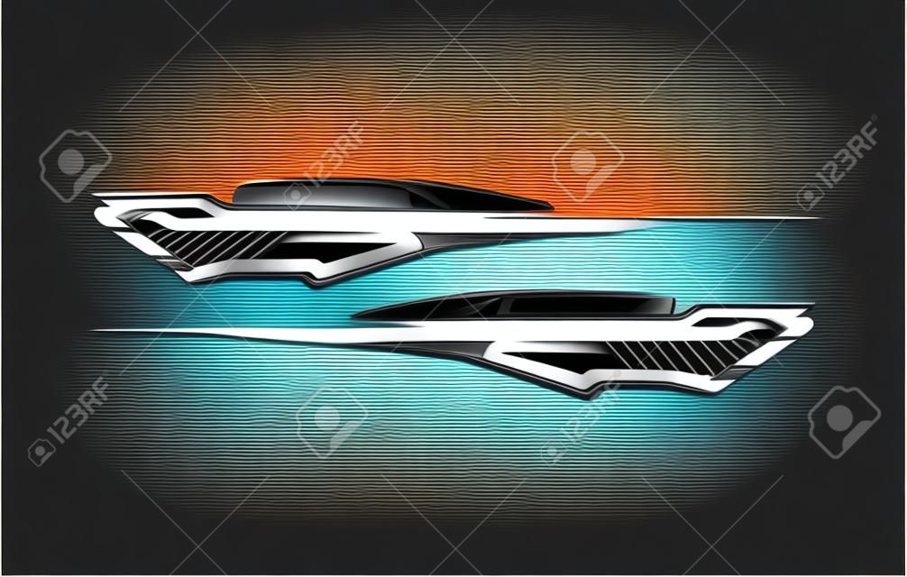 Abstract modern shape lines vector design for car sticker and vehicle branding.