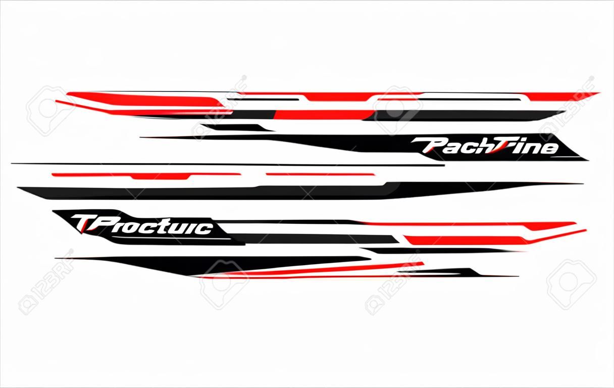 Abstract tech shape lines design for car stripe sticker design.
