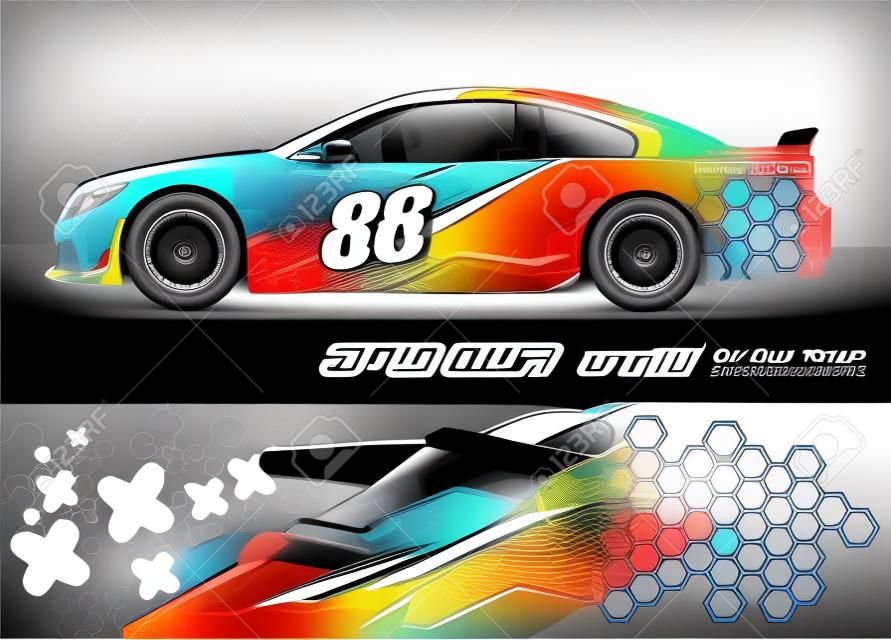 car graphic background vector. abstract race style livery design for vehicle vinyl sticker wrap