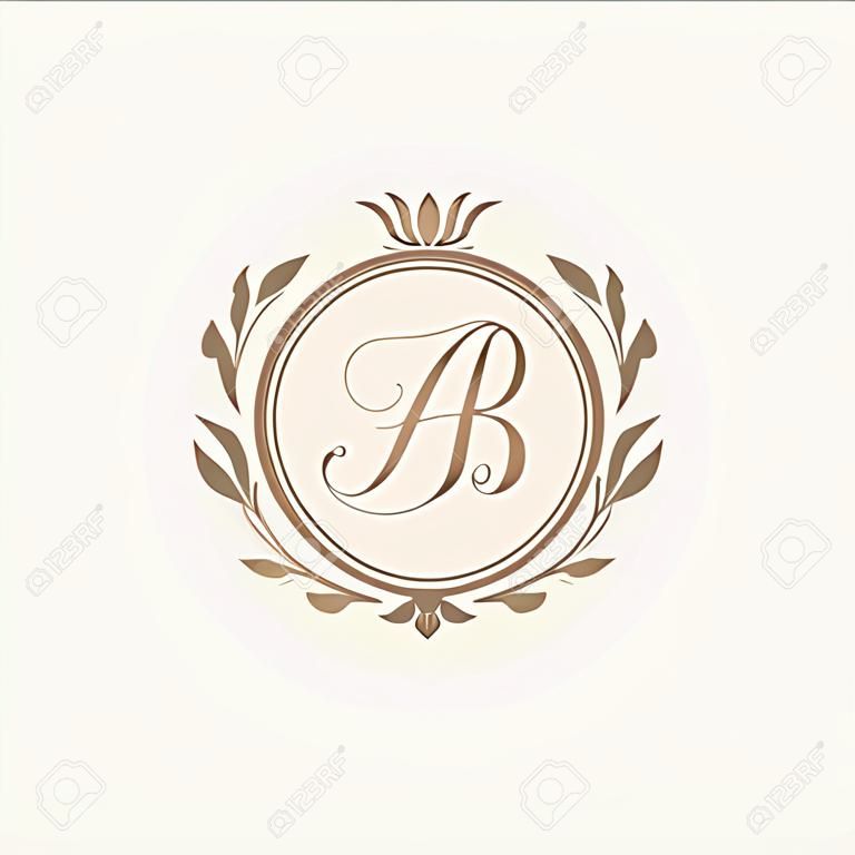 Elegant bloemen monogram ontwerp template voor een of twee letters. Bruiloft monogram. Calligraphic elegant ornament. Bedrijfsnaam, monogram identiteit voor restaurant, boetiek, hotel, heraldisch, sieraden.