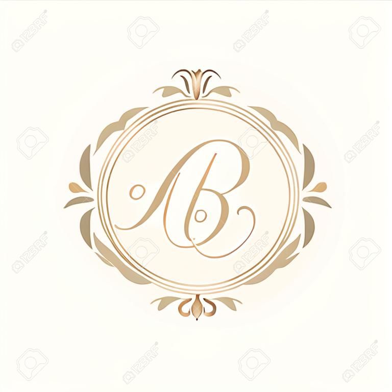 Modèle florale élégante de monogramme de conception pour une ou deux lettres. Monogramme de mariage. Élégante parure calligraphique. Signe d'affaires, l'identité de monogramme pour le restaurant, boutique, hôtel, héraldique, bijoux.