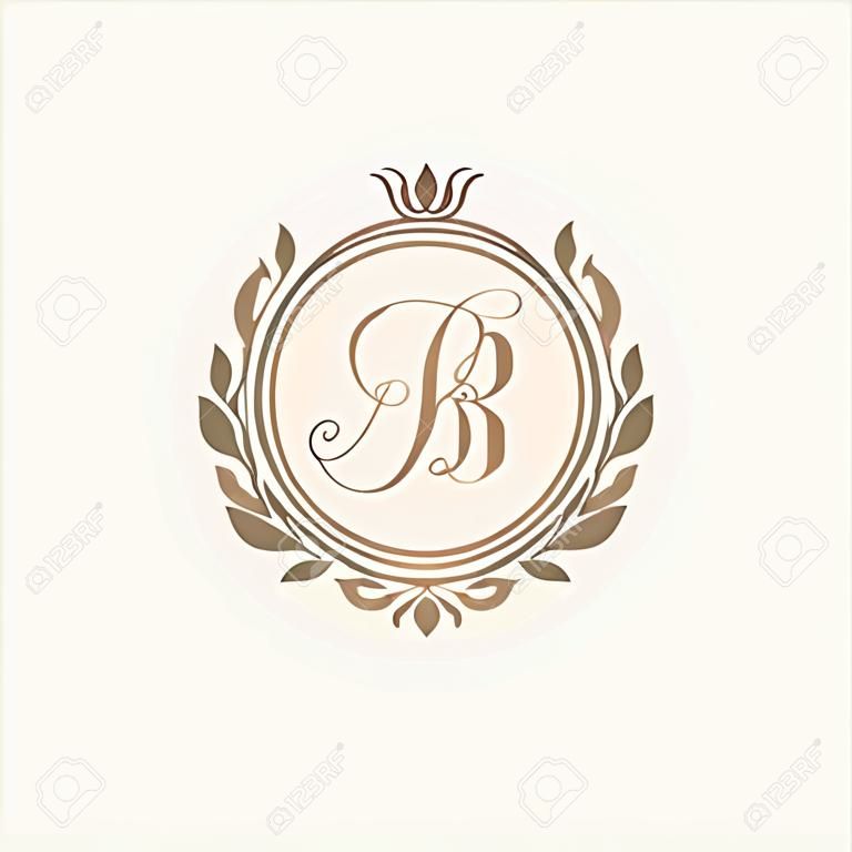 Elegant floral monogram design template for one or two letters . Wedding monogram. Calligraphic elegant ornament. Business sign, monogram identity for restaurant, boutique, hotel, heraldic, jewelry.