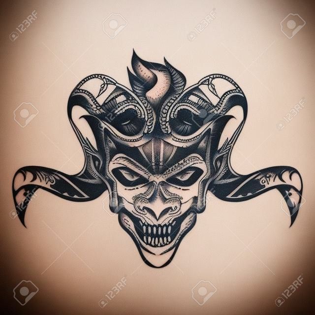 Inspiracja tatuażem demonów z rogami kozła