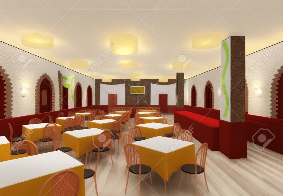 레스토랑의 프로젝트를 디자인 3D