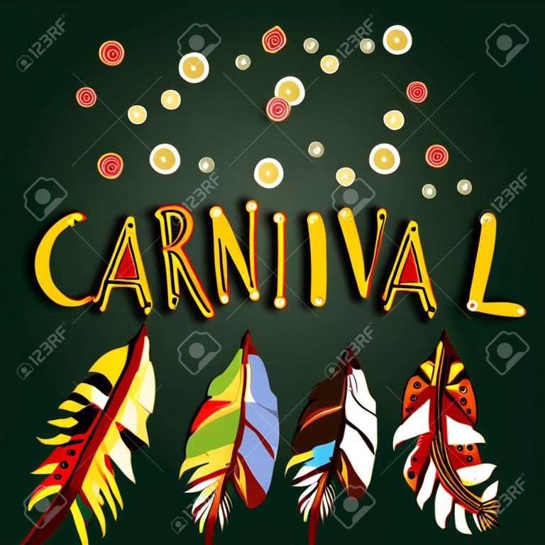 carnival design with feathers