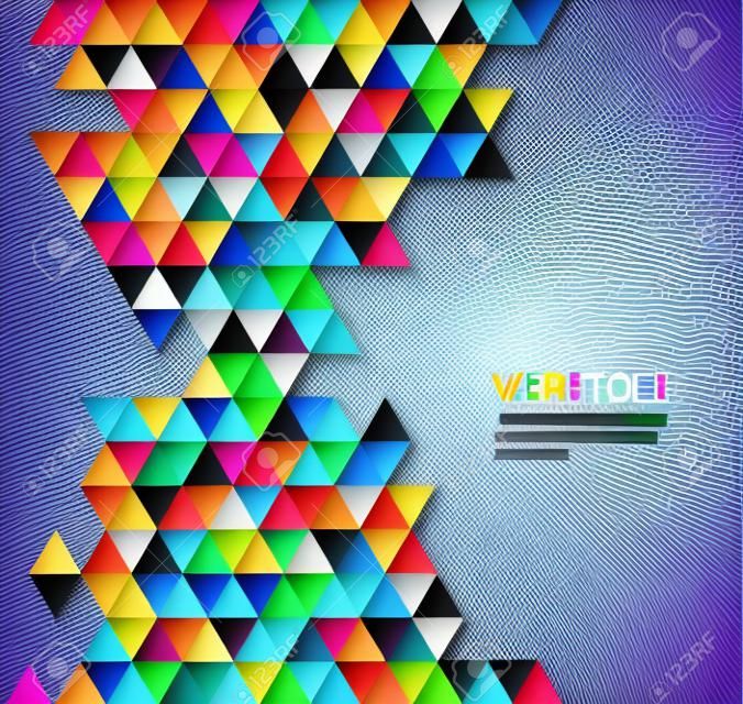 Bandeira geométrica abstrata da cor do vetor com formas do triângulo.