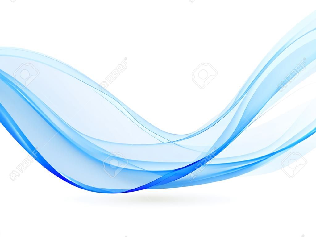 Abstrakte blaue Wellenlinien. Bunte blaue Welle Vektor Hintergrund. Broschüre oder Website-Design.