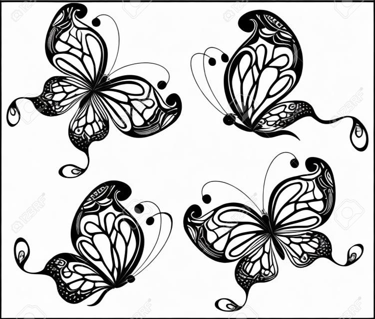 Establecer mariposa en blanco y negro