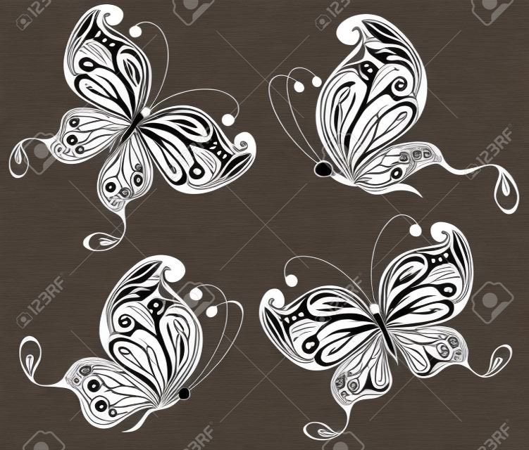 Establecer mariposa en blanco y negro