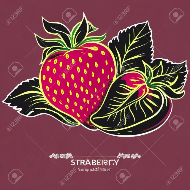 Erdbeere. Vektor-Illustration von Tinte hand gezeichnete Beere