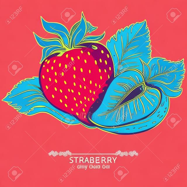 Erdbeere. Vektor-Illustration von Tinte hand gezeichnete Beere