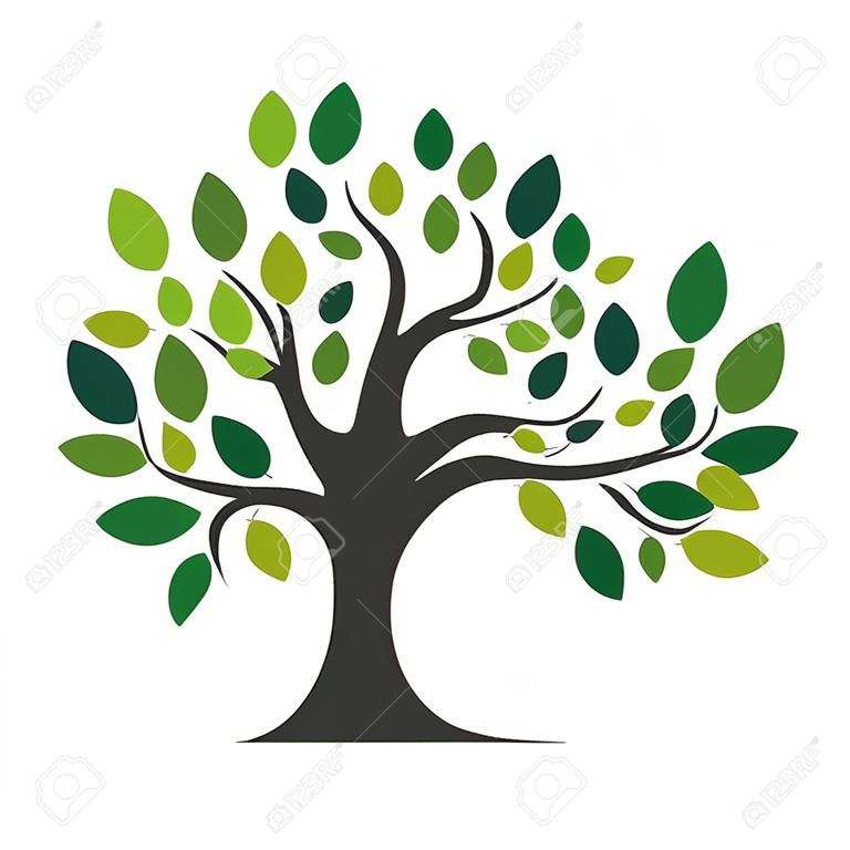 Baum-Symbol. Einfache Vektorillustration auf einem weißen Hintergrund.