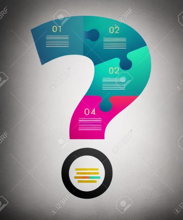 Question mark abstract design and infographics, background