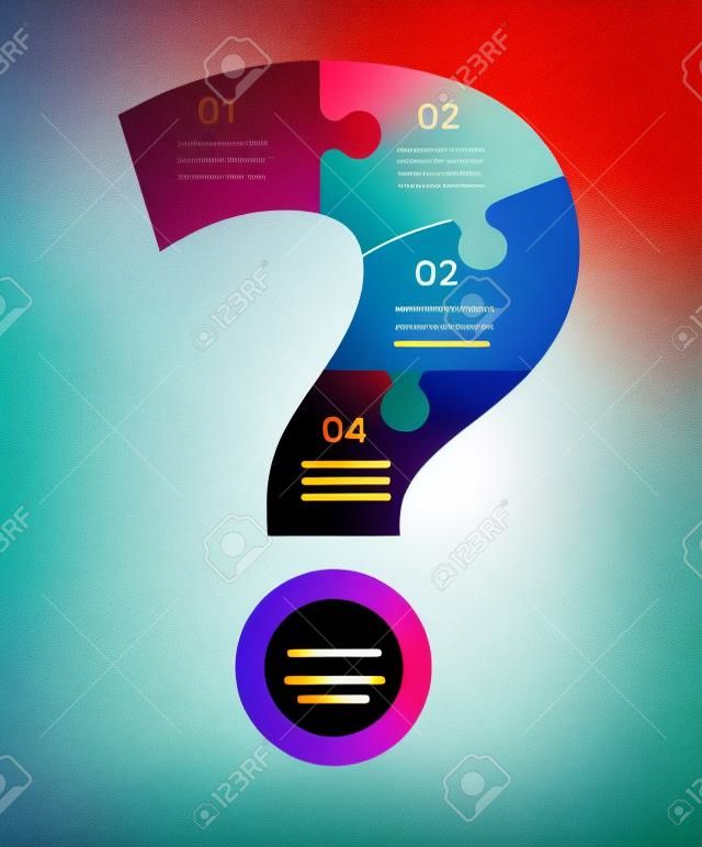 Question mark abstract design and infographics, background