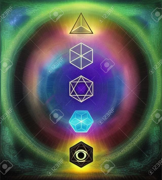 Sacred geometry. Alchemy, spirituality icons