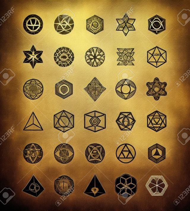 Sacred geometry. Alchemy, hipster symbols