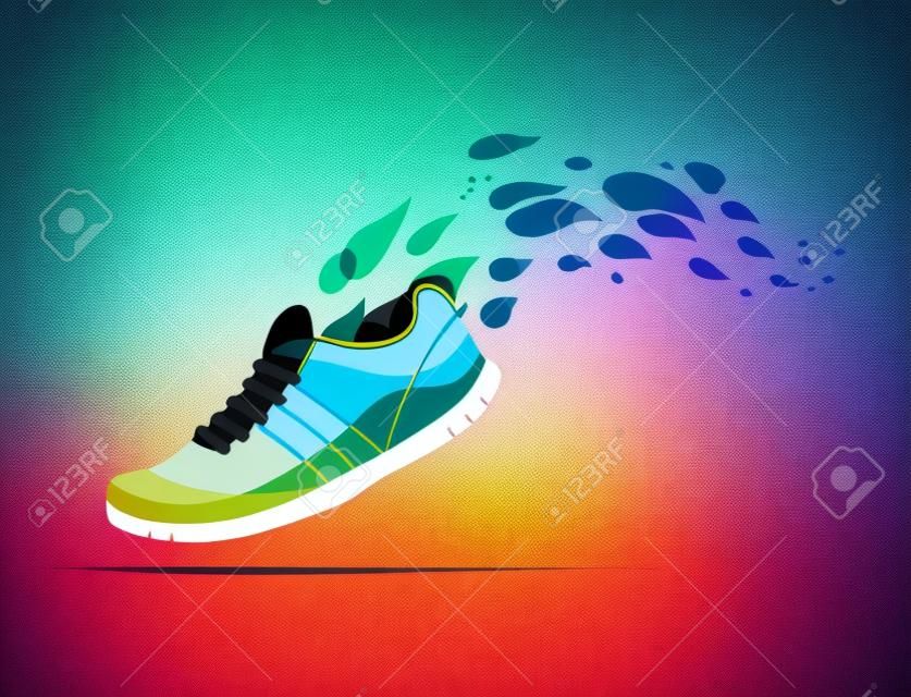 Colorful vector poster - running and sport