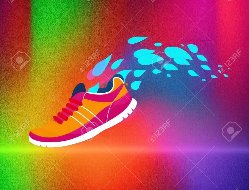 彩色矢量海报-跑步和运动