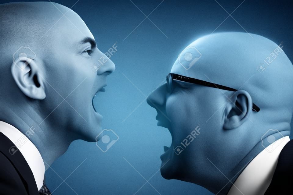 Deux hommes d'affaires ayant un argument