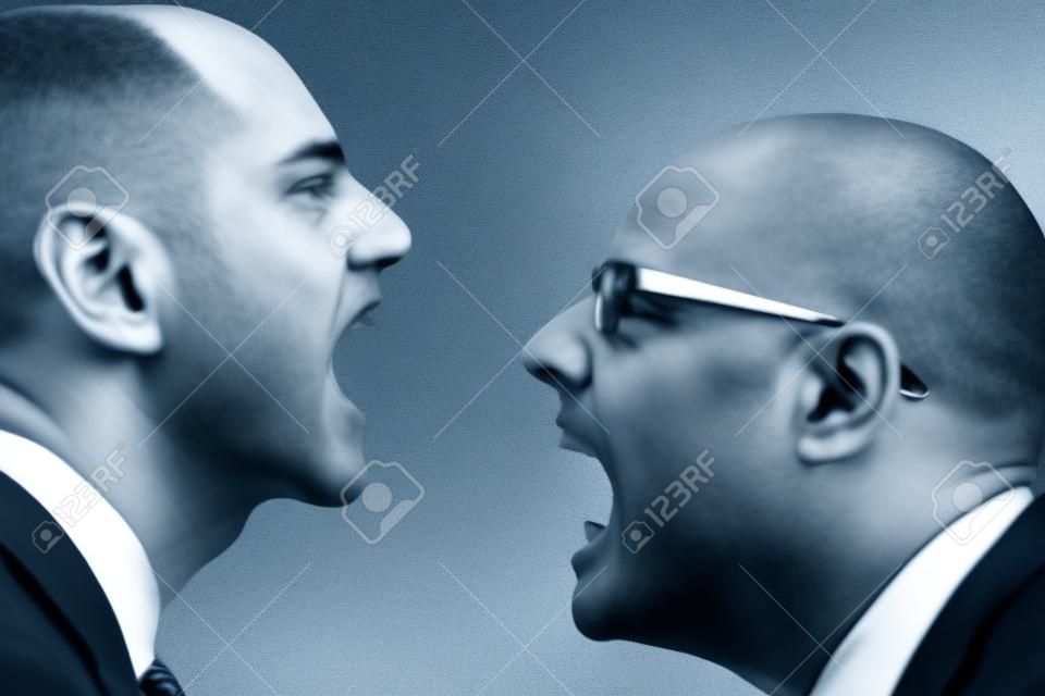 Dos hombres de negocios con un argumento