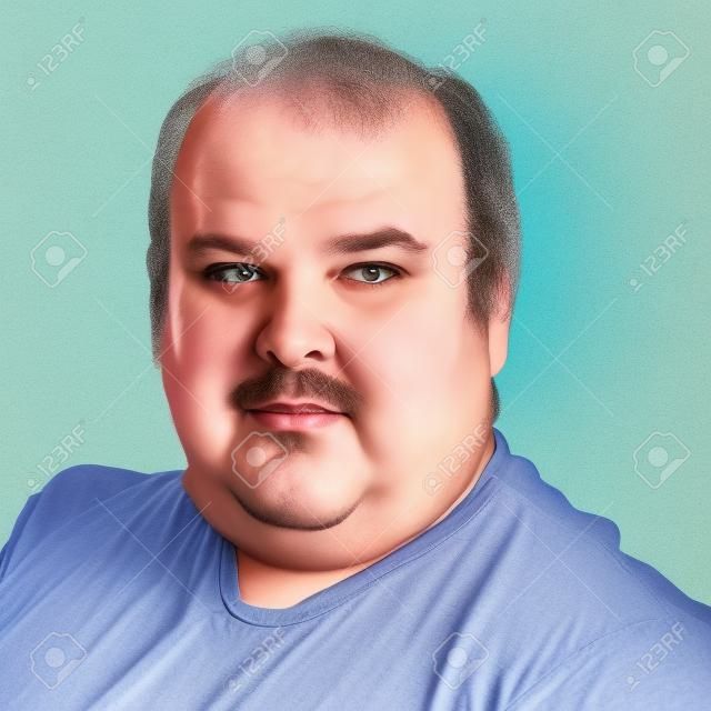Portrait of an obese middle aged man