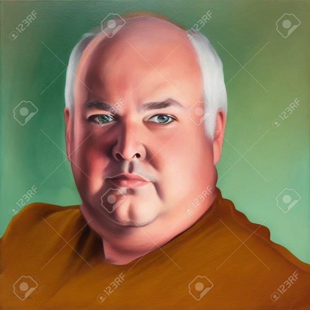 Portrait of an obese middle aged man
