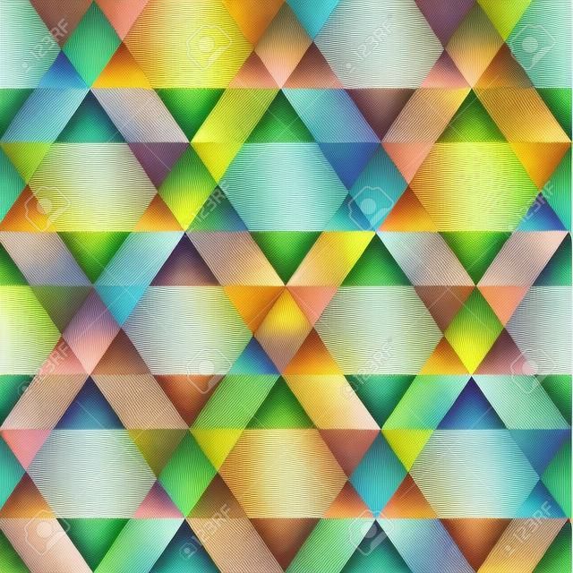 Muster von geometrischen Formen. Triangles.Texture mit Fluss Spektrum Wirkung. Geometrische Hintergrund. Kopieren Sie diesen Platz an der Seite, kann das resultierende Bild wiederholt werden, oder gefliest, ohne sichtbare Nähte.