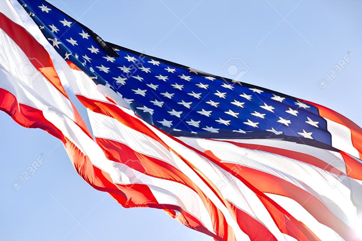 Amerikanische Flagge auf der Pole.
