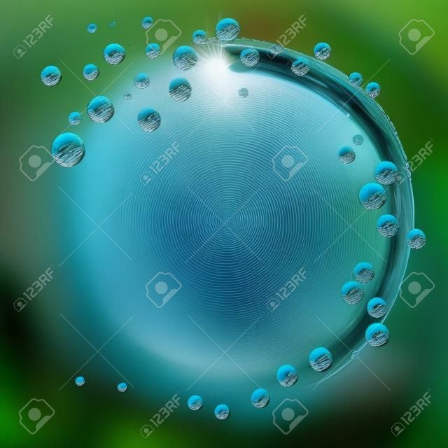 Una imagen de un hermoso círculo de gotas de agua